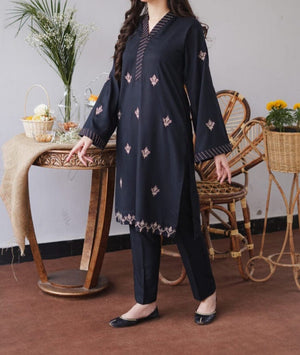 Grace W128 -Embroidered 3pc marina dress with embroidered marina dupatta