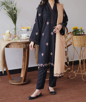 Grace W128 -Embroidered 3pc marina dress with embroidered marina dupatta
