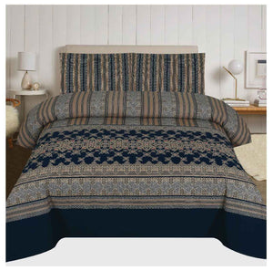 Grace D106 Blue - 6 pc Comforter Set with 4 pillow covers