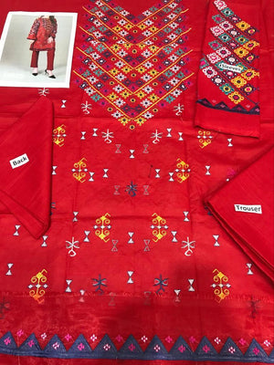 Sarinnah D39 K-Embroided 2pc khaddar dress shirt & trouser. - gracestore.pk