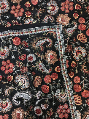 SARINNAH PREMIUM D68-FORMAL HEAVY EMBROIDED KARANDI LAWN SHAWL. - gracestore.pk