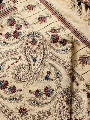 Sarinnah D20-Formal heavy Embroidered Karandi Shawl