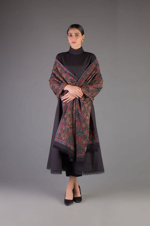 Sarinnah D22-Formal heavy Embroidered Karandi Shawl