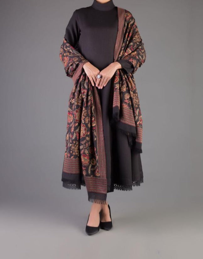 Sarinnah D23-Formal heavy Embroidered Karandi Shawl