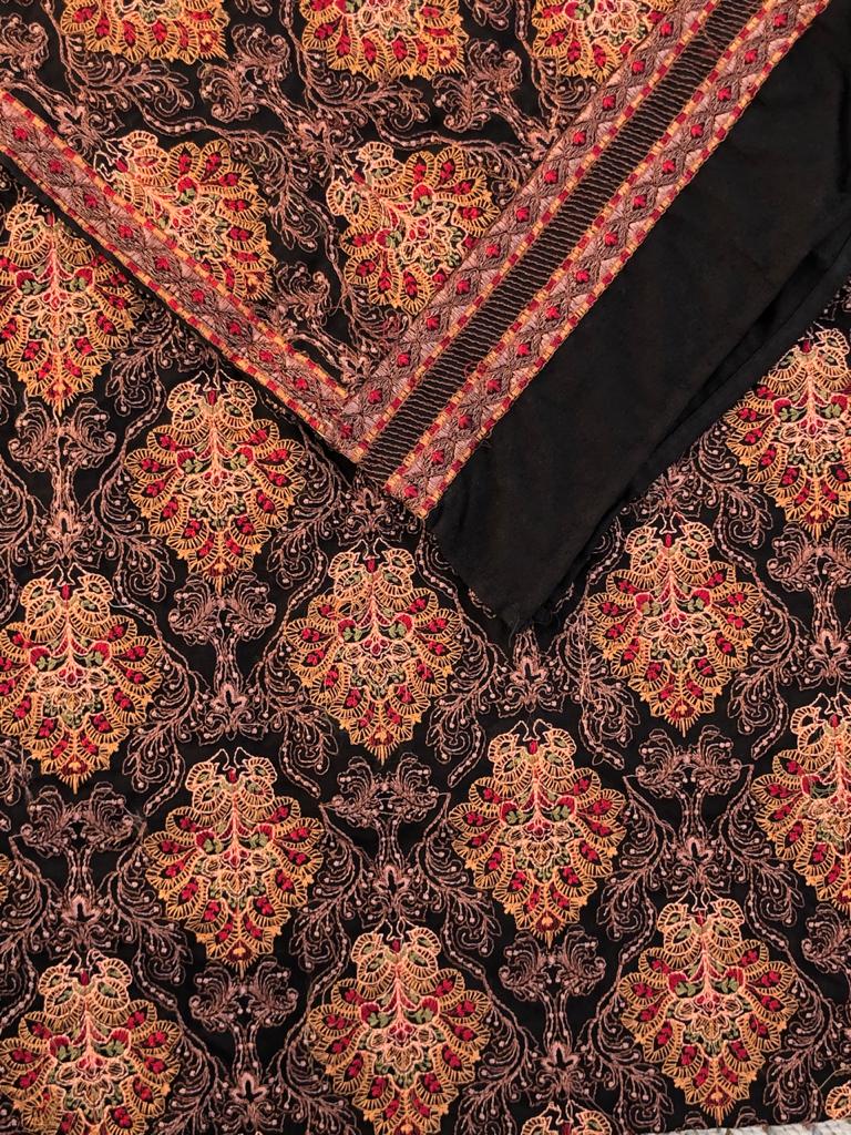 Sarinnah premium D15-Luxury Formal Heavy Embroidered Karandi Shawl.