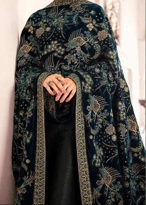 Sarinnah Premium 08-Embroided Fine quality Velvet shawl.