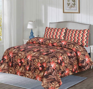 Grace D478-Cotton PC King Size Bedsheet with 2 Pillow Covers.