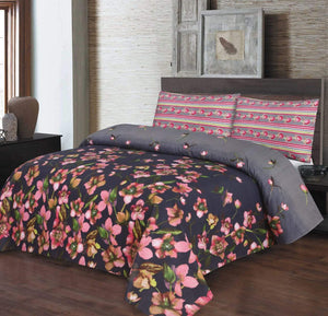 Grace D482-Cotton PC King Size Bedsheet with 2 Pillow Covers.