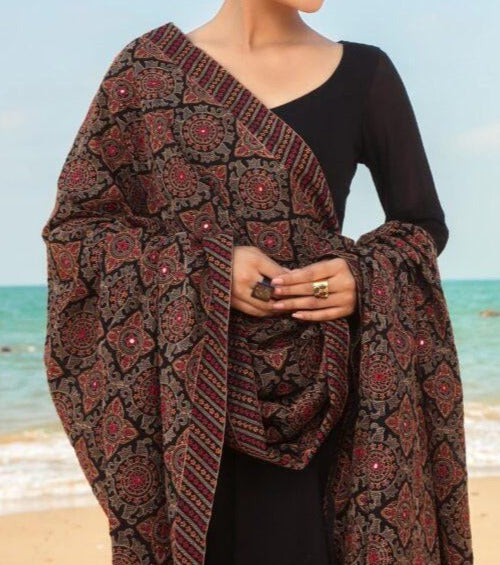 Sarinnah Premium D39-Luxury Formal Heavy Embroidered Karandi Shawl.