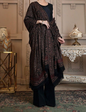 Sarinnah Premium D54-Luxury Formal Heavy Embroidered Karandi Shawl.