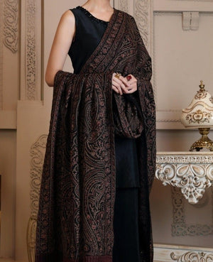 Sarinnah Premium D54-Luxury Formal Heavy Embroidered Karandi Shawl.