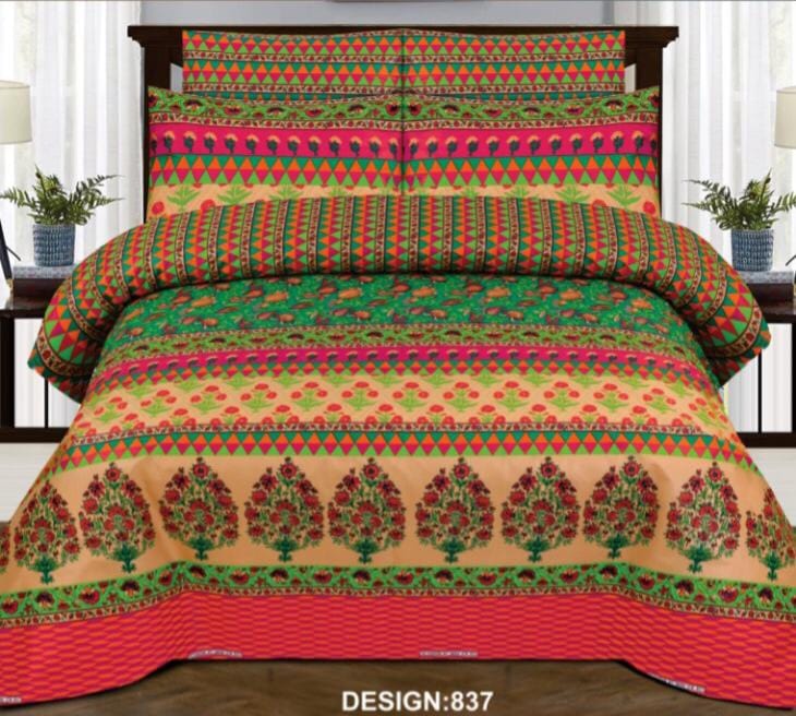Grace D783- 6 pc summer Comforter Set with 4 pillow covers