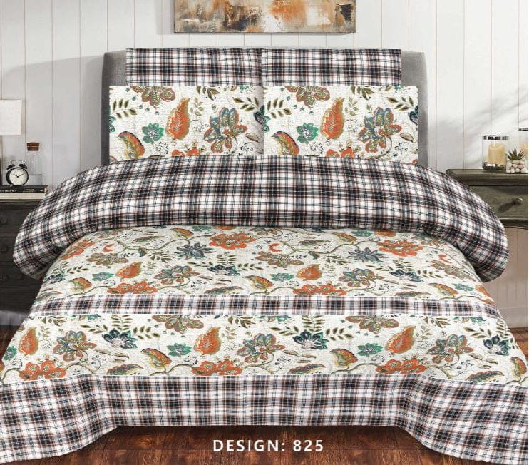 Grace D781- 6 pc summer Comforter Set with 4 pillow covers