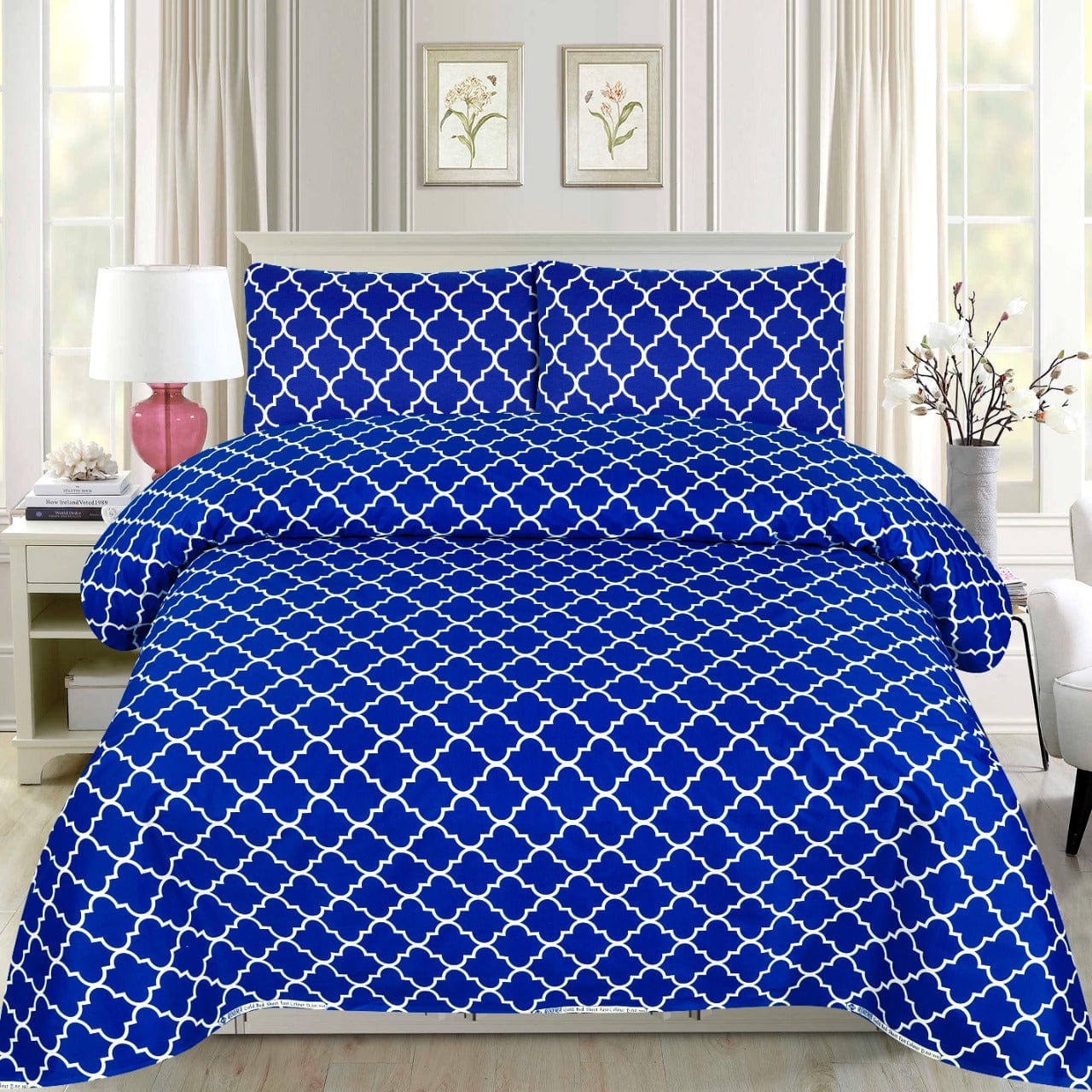 Grace D762- 6 pc summer Comforter Set with 4 pillow covers