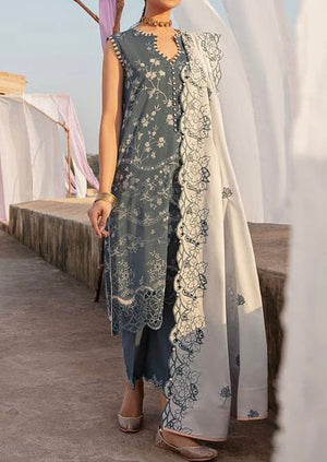 Grace S184- Embroidered 3pc lawn dress with embroidered cotton net dupatta.