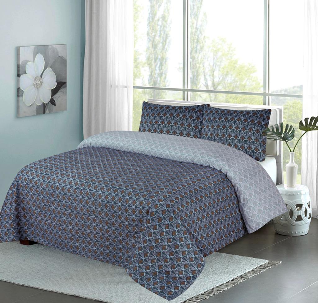 Grace D822-Reactive cotton Satin Quality king size Bedsheet with 2 pillow covers.