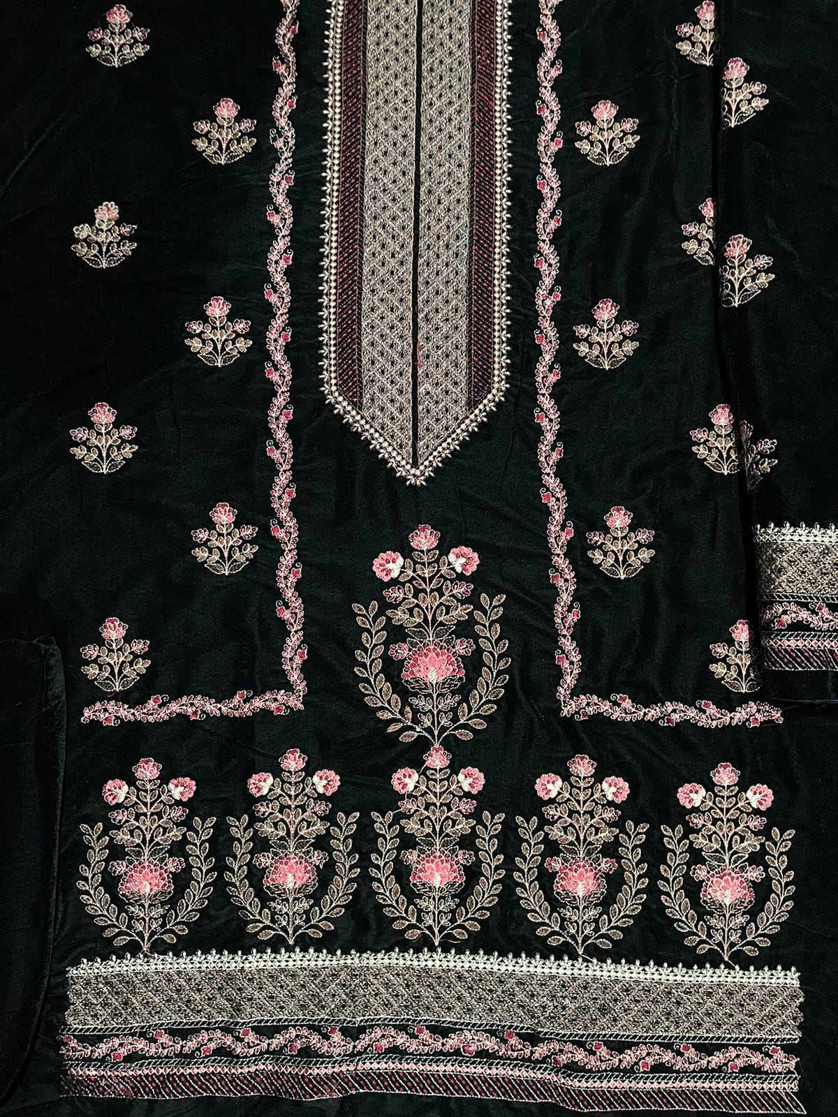 Grace W56 - Embroidered Velvet Shirt.