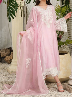Grace S280 - Embroidered 3pc organza dress with Embroidered organza dupatta.