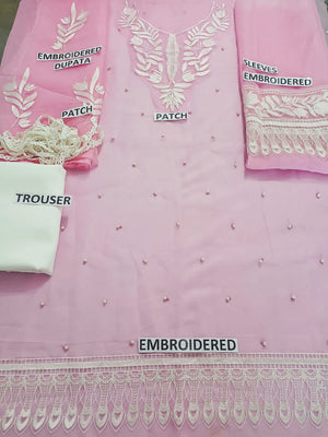 Grace S280 - Embroidered 3pc organza dress with Embroidered organza dupatta.