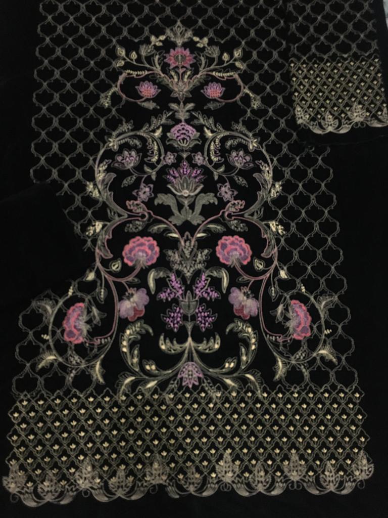 Grace W111 - Embroidered Velvet Shirt.