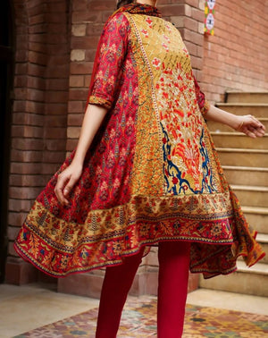 Grace S312 - Embroidered 3pc lawn dress with printed chiffon dupatta.