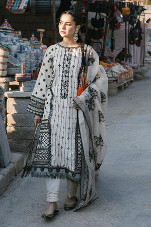 Grace S68- Embroidered 3pc lawn dress with Embroidered Organza Dupatta
