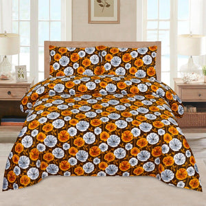 Amber D644 -Cotton PC King Size Bedsheet with 2 Pillow Covers.