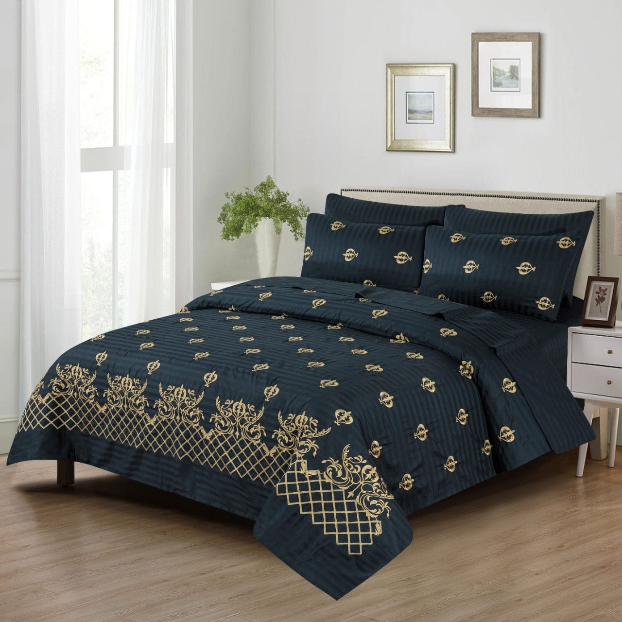 K0017 - Embroidered Duvet Cover Set (Luxury Sateen).