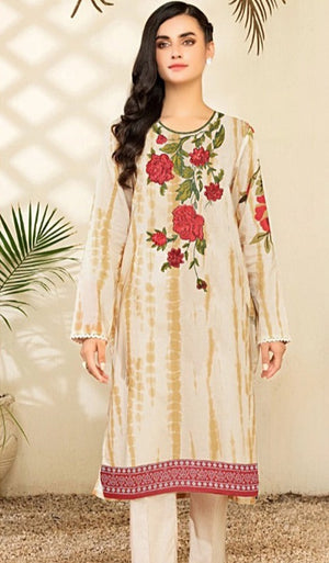 Grace S142- Embroidered 3pc lawn dress with printed chiffon dupatta.