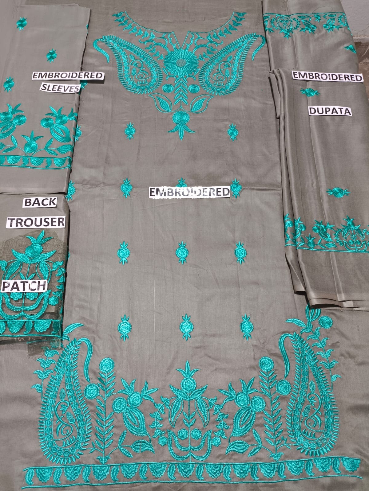 Grace W838 - Digital Printed 3pc Karandi Dress With Digital Printed Karandi Shawl. main image 0