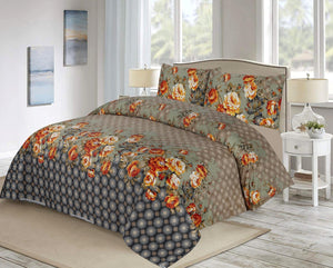Grace D557-Reactive cotton Satin Quality king size Bedsheet with 2 pillow covers.