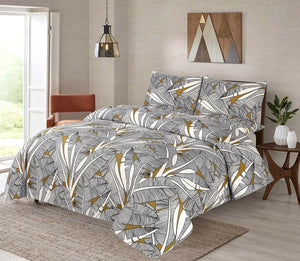 Grace D545-Cotton PC King Size Bedsheet with 2 Pillow Covers.
