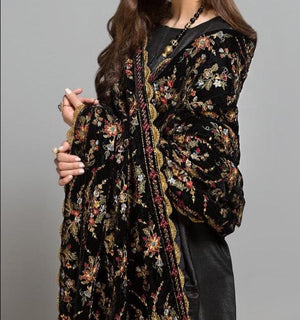 Grace A50-Embroidered fine Quality Velvet Shawl