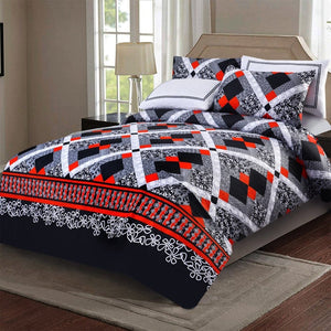 NOIR D676-Cotton PC King Size Bedsheet with 2 Pillow Covers.