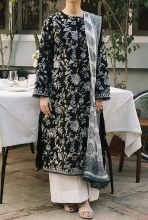 Grace W167 -Embroidered 3pc khaddar dress With digital printed shawl