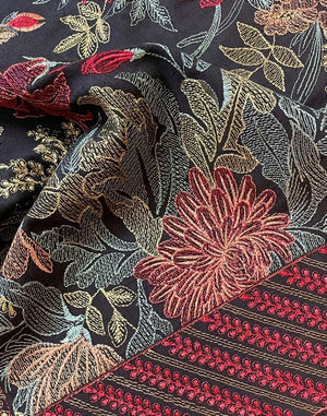 Grace premium D50- Embroidered Karandi Black Shawl.