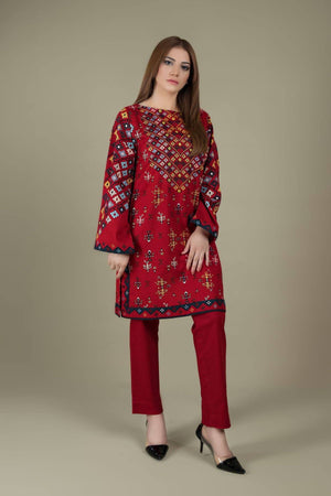 Sarinnah D39 K-Embroided 2pc khaddar dress shirt & trouser. - gracestore.pk
