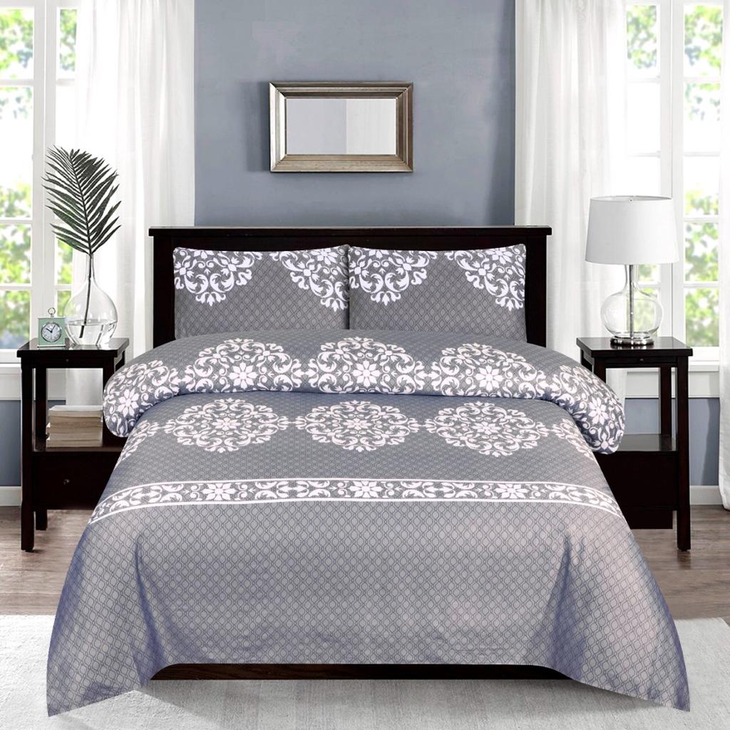 Grace D587- Cotton Sateen Bed Sheet Set (Premium)
