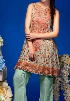 Grace S286- Embroidered 3pc lawn dress with printed chiffon dupatta.