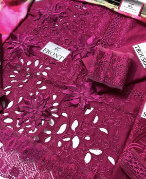 Grace S296- Heavy Shifli Embroidered 3pc lawn dress with Digital printed Silk Dupatta.