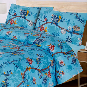 Grace D535-Cotton PC King Size Bedsheet with 2 Pillow Covers.