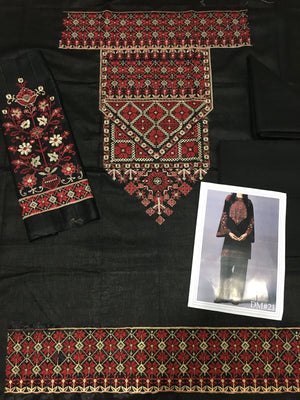 Kayseria Black k-Embroided 2pc khaddar dress shirt & trouser. - gracestore.pk