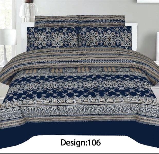 Grace D106 Blue - 6 pc Comforter Set with 4 pillow covers