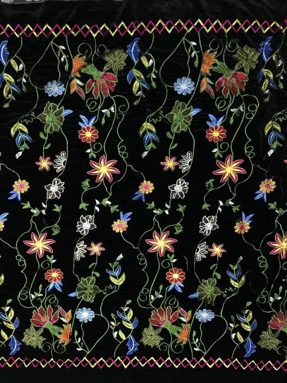 Maira SL 02-Fine quality velvet embroided shawl. - gracestore.pk