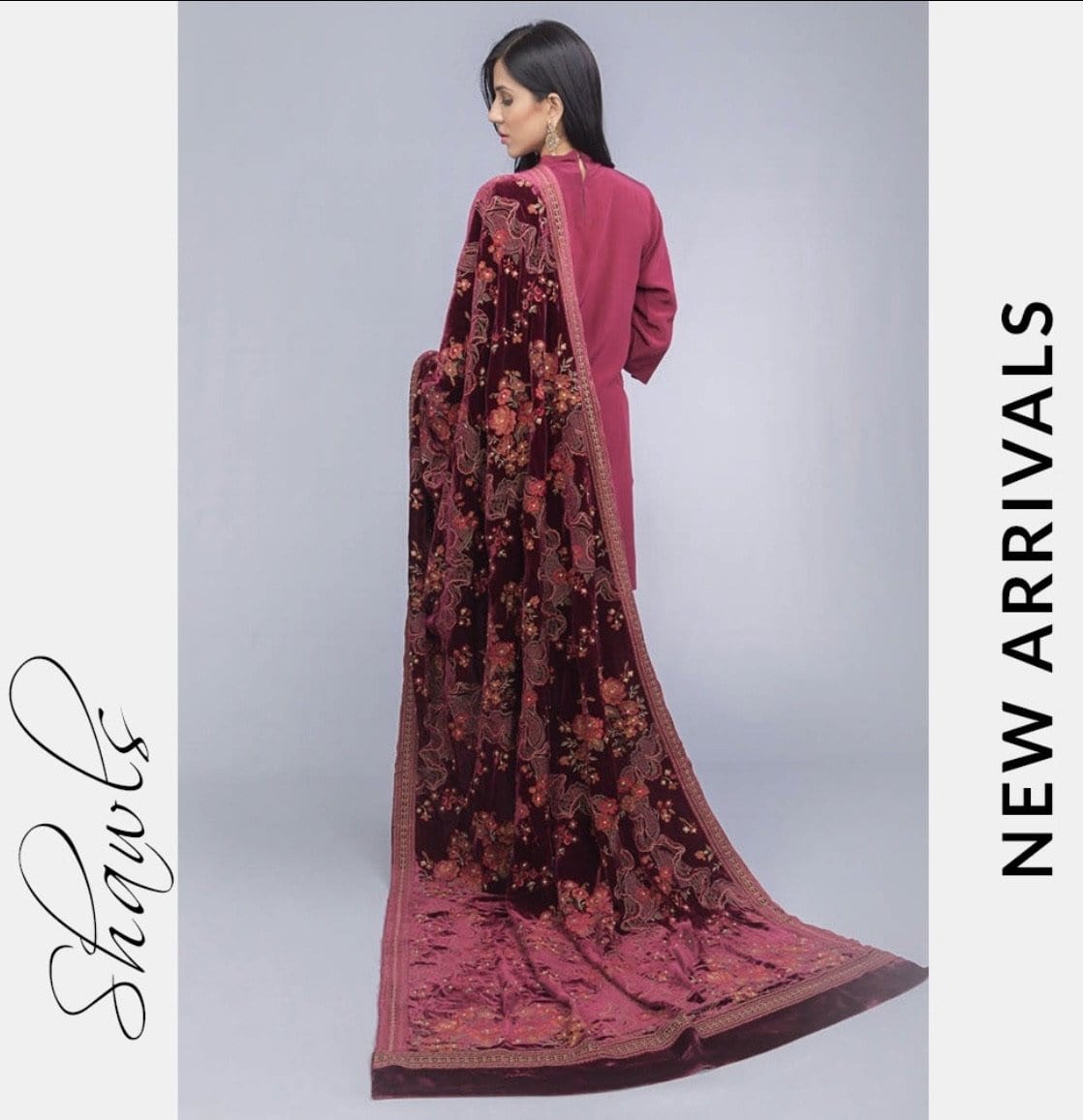 Sarinnah Premium 33-Embroided Fine quality Velvet shawl.