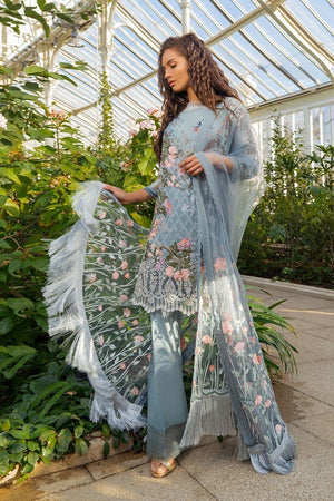 sobia Nazir 11A-Embroided 3pc lawn  dress with embroided net dupatta. - gracestore.pk