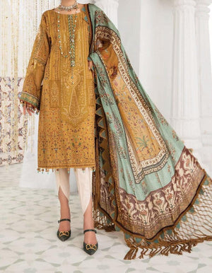 Grace W59 - Digital printed 3pc linen dress with linen dupatta.