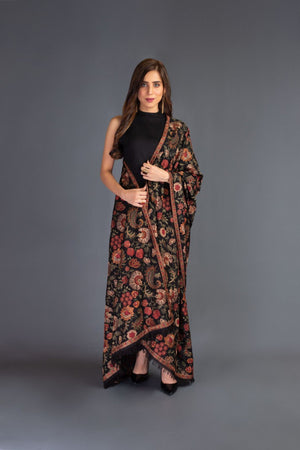 SARINNAH PREMIUM D68-FORMAL HEAVY EMBROIDED KARANDI LAWN SHAWL. - gracestore.pk