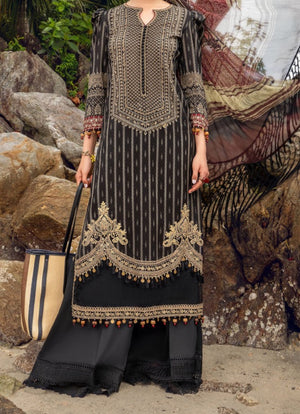 Grace S258- Embroidered 3pc lawn dress with printed chiffon dupatta.