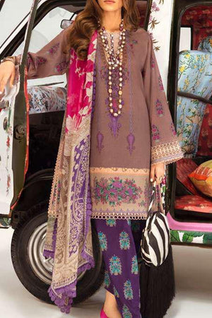 Grace S17- Embroidered 3pc lawn dress with printed chiffon dupatta.